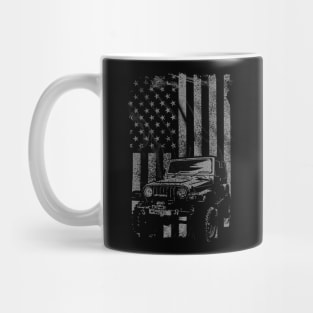 Vintage US Flag Jeeps Shirt - Jeeps Enthusiast T Shirt Mug